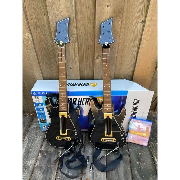 Guitar Hero Live PS4 Bundle 2 Guitars 2 Dongles, & Game Straps Tested 0000654 - Picture 6 of 9